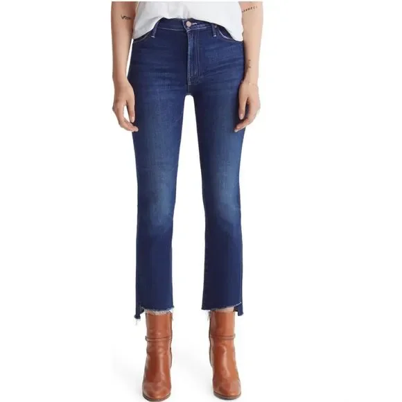 MOTHER Women's Straight Leg Jeans - Dark Blue - Picture 1 of 15